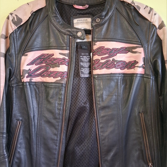Harley Davidson Genuine Leather Riding Jacket -Pink size small